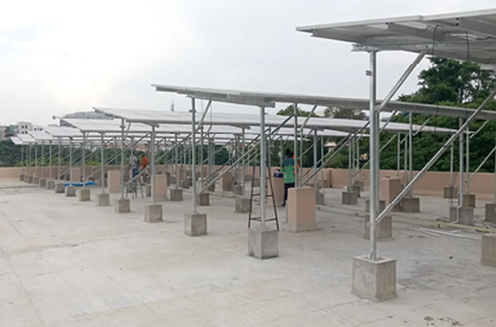 Solar carport installation